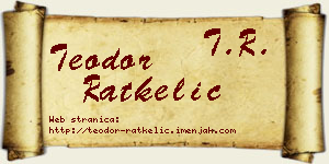 Teodor Ratkelić vizit kartica